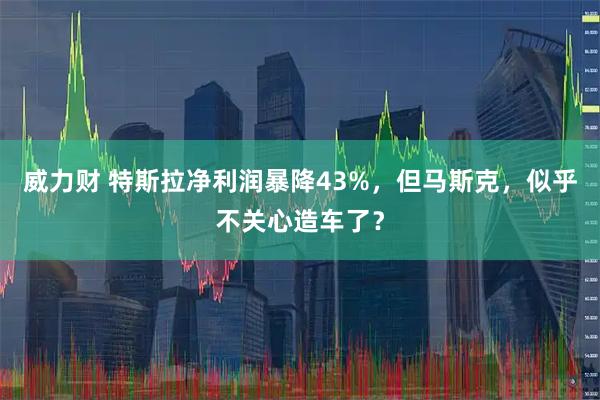 威力财 特斯拉净利润暴降43%，但马斯克，似乎不关心造车了？